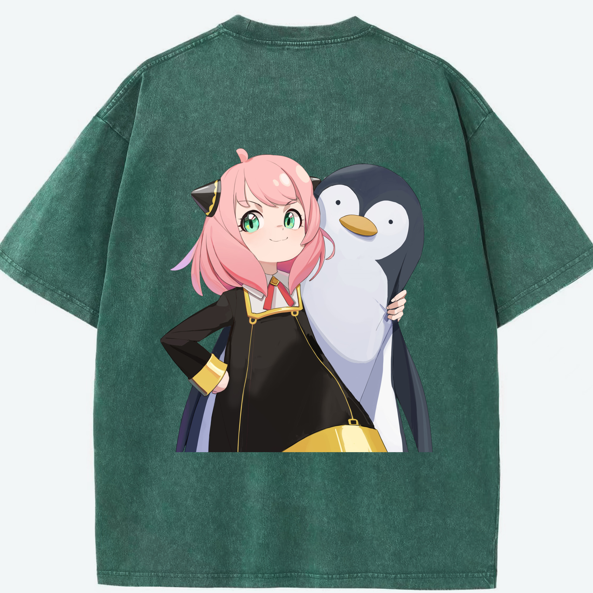 （画像用） SPY×FAMILY间谍家家酒 綿100% ヴィンテージ風 半袖Tシャツ（背面プリント）